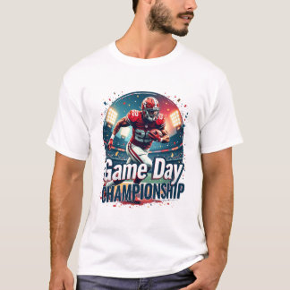 Game Day Championship – Football Player Action T-Shirt