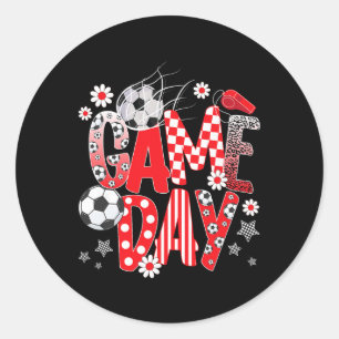 Game Day Cute Soccer Game Day Soccer  Classic Round Sticker