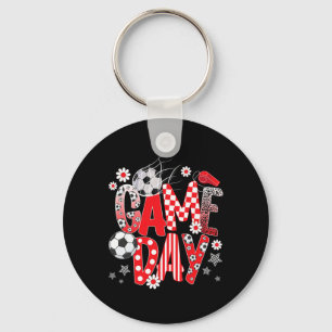 Game Day Cute Soccer Game Day Soccer  Key Ring