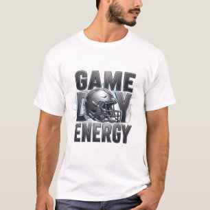 Game Day Energy Football Helmet Metallic Design T-Shirt
