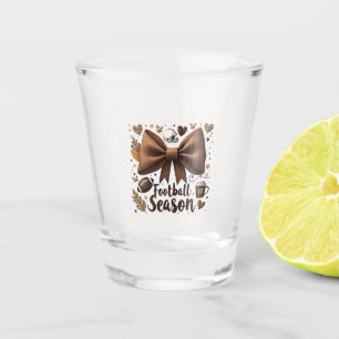 Game Day Football Bow Coquette Football Season Shot Glass