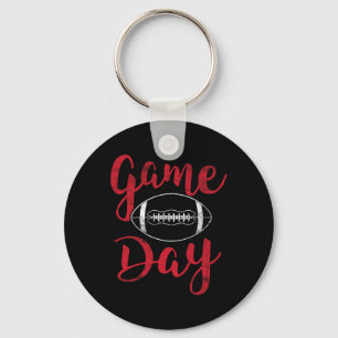 Game Day Football Cute Football Top Women  Key Ring