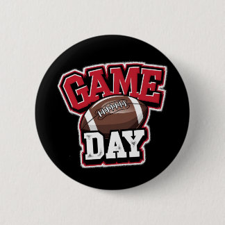 Game Day Football Distressed Funny 6 Cm Round Badge