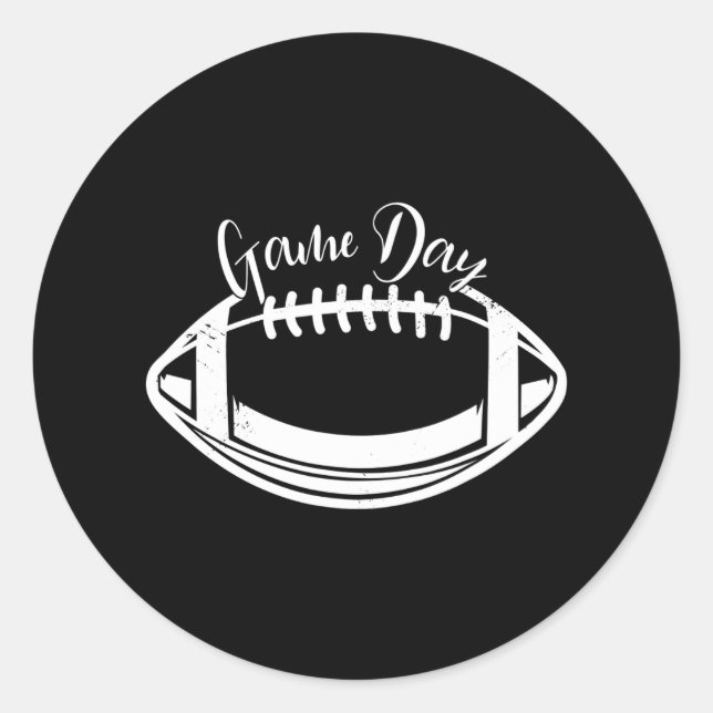 Game Day Football Game Day Vibes Football Lover Classic Round Sticker (Front)