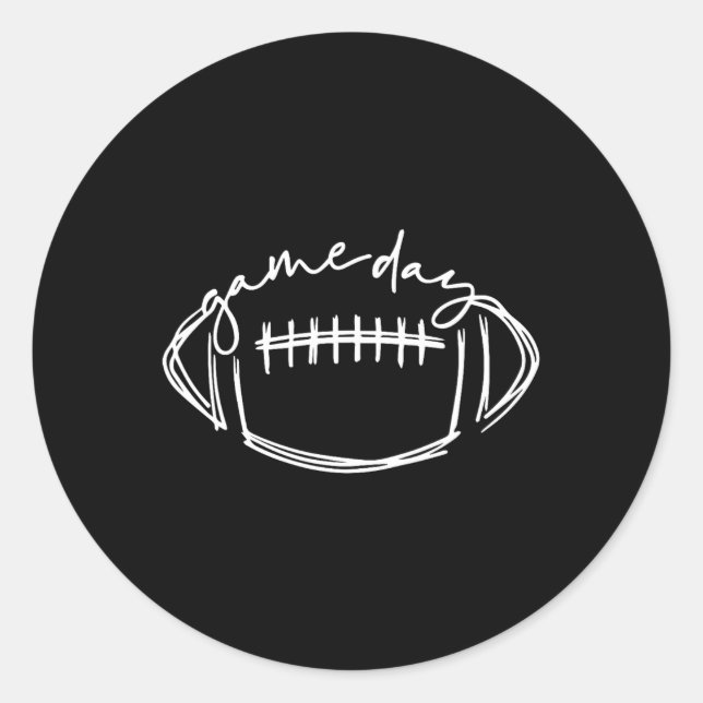 Game Day Football Game Day Vibes Football Lover Wo Classic Round Sticker (Front)
