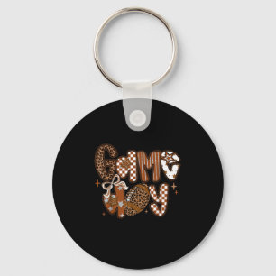 Game Day Football Girly Lace Bow Team Srit Girls B Key Ring