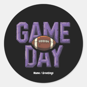 Game Day Football Player Vintage Sports Design  Classic Round Sticker