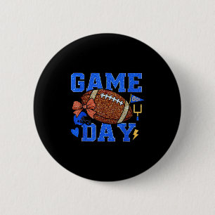 Game Day Football Season Football Mama Blue Gold B 6 Cm Round Badge