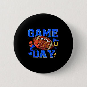 Game Day Football Season Football Mama Blue Gold B 6 Cm Round Badge