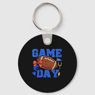 Game Day Football Season Football Mama Blue Gold B Key Ring