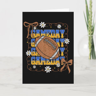 Game Day Football Season Football Mama Girl Blue G Card