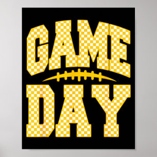 Game Day Football Season Football Mama Girl Red Go Poster