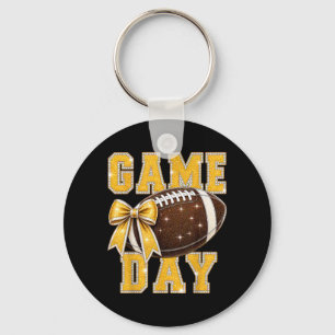 Game Day Football Season Football Mum Gold Vibes Key Ring