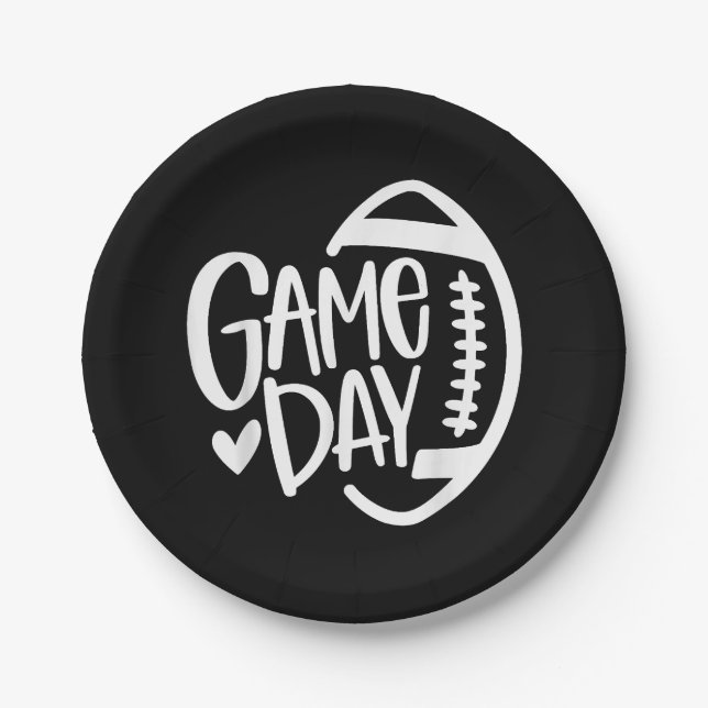 Game Day Football Season Funny Men Women Team Spor Paper Plate (Front)