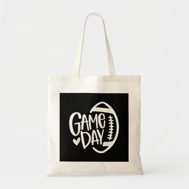 Game Day Football Season Funny Men Women Team Spor Tote Bag (Front)