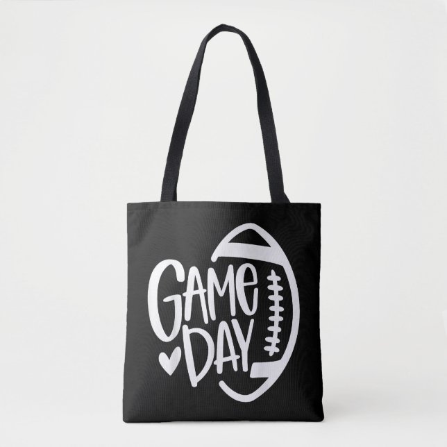 Game Day Football Season Funny Men Women Team Spor Tote Bag (Front)