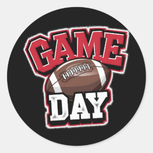 Game Day Football Team Sports Vintage Classic Round Sticker