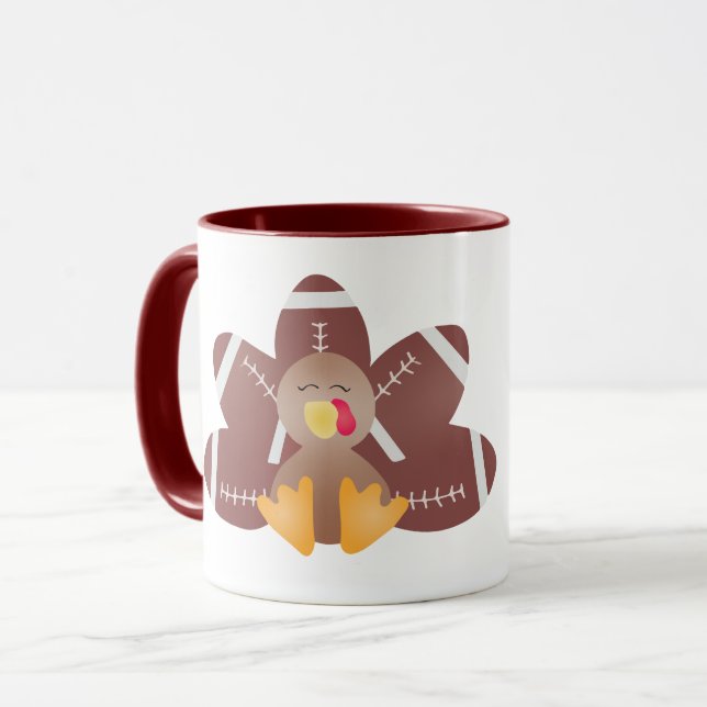 Game Day Football Turkey Feathers Mug (Front Left)