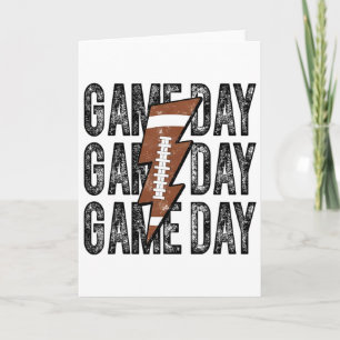 Game Day Footll Lightning Bolt American Footll Mom Card