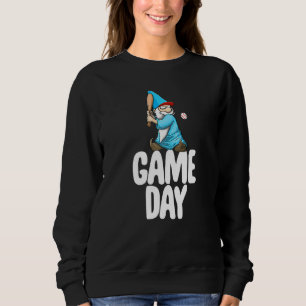 Game Day Gnome  Baseball Game Celebration Women Sweatshirt