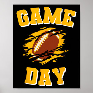 Game Day Kick Off Football Black And Yellow Team F Poster