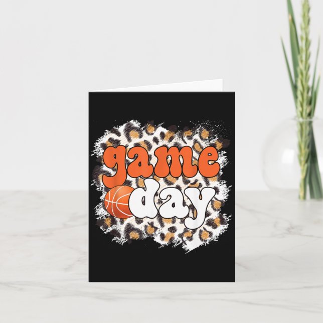 Game Day Leopard Basball Game Day Card (Front)