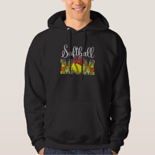 Game Day Leopard Softball Mum Tie Dye Softball Mot Hoodie