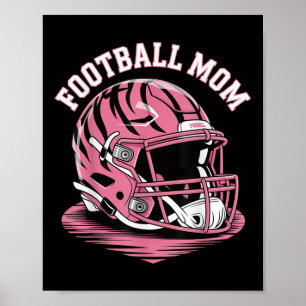 Game Day Pink Football Mum Energy Helmet Pink Leop Poster