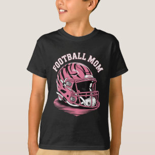 Game Day Pink Football Mum Energy Helmet Pink Leop T-Shirt