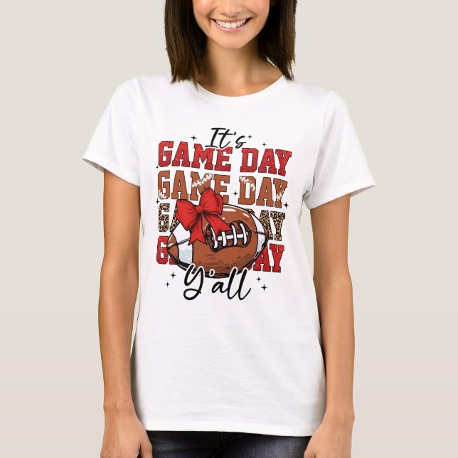 Game Day Red Football Shirt – Bold & Comfortable (Front)