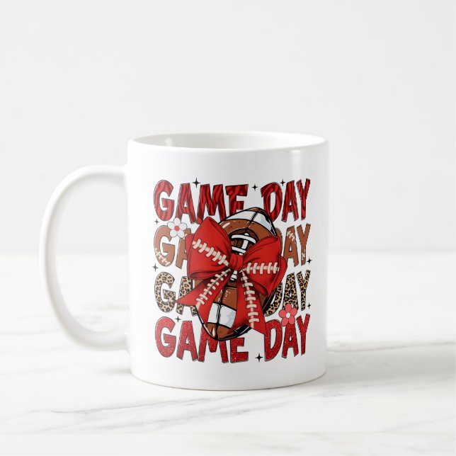 Game Day Red Football Shirt – Bold & Comfortable Coffee Mug (Left)
