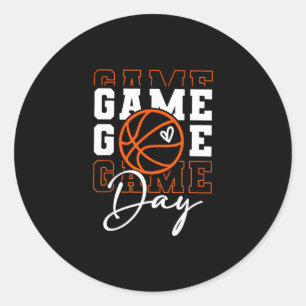Game Day Sketll Shirt Wineb For Boy Girl Sketll Mo Classic Round Sticker
