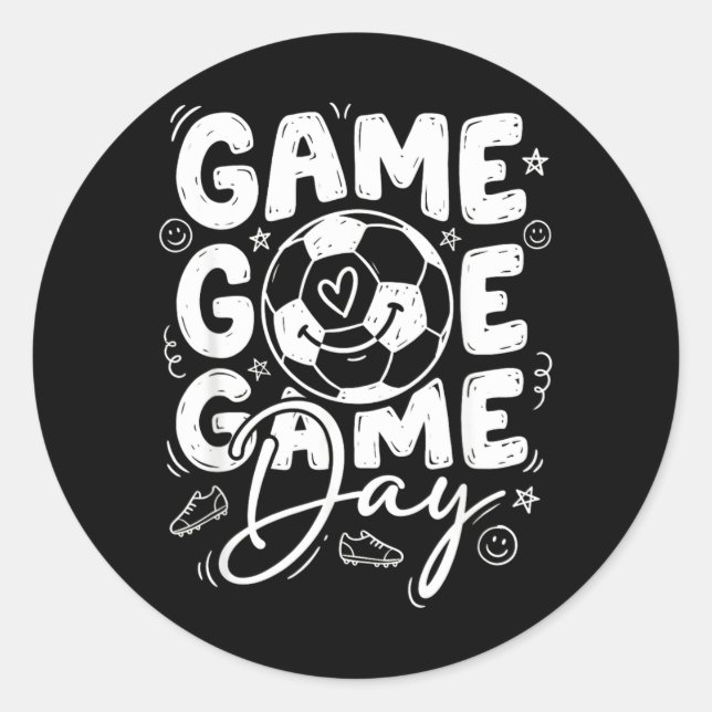 Game Day Soccer Classic Round Sticker (Front)