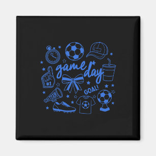 Game Day Soccer Coquette Bow Men Women Kids Magnet