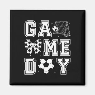 Game Day Soccer Coquette Bow Women Girls Kids Magnet