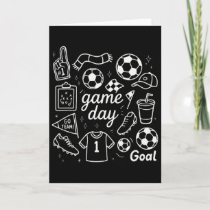 Game Day Soccer Foam Finger Cleats And Goal Vibes Card