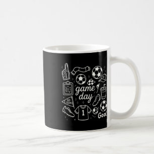 Game Day Soccer Foam Finger Cleats And Goal Vibes Coffee Mug