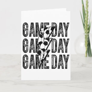 Game Day Soccer Lightning Bolt Soccer Mom Dad Boy  Card