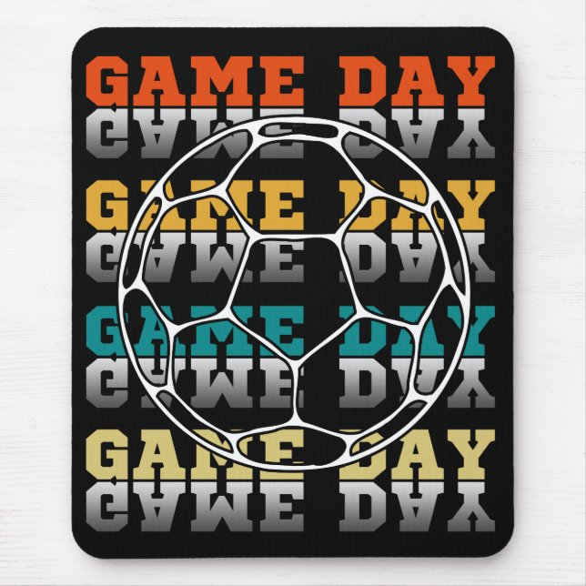 Game Day Soccer Lover Colour Typography Mouse Pad (Front)