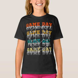Game Day Soccer Lover Colour Typography T-Shirt