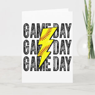 Game Day Softll Lightning Bolt Softll Mom Dad Girl Card