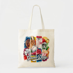  Game Day Sports Watercolor Collage Tote Bag