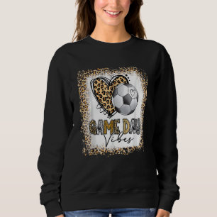 Game Day Vibes America Soccer Mom Women Leopard Bl Sweatshirt