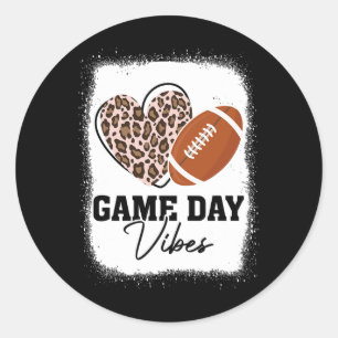 Game Day Vibes - American Football Lover Leopard F Classic Round Sticker