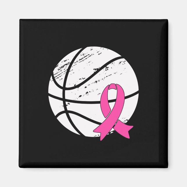 Game Day Vibes Breast Cancer Awareness Pink Basket Magnet (Front)