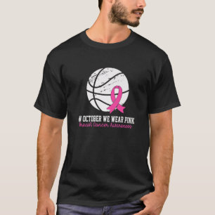 Game Day Vibes Breast Cancer Awareness Pink Basket T-Shirt