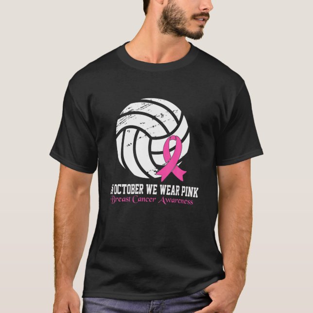 Game Day Vibes Breast Cancer Awareness Pink Volley T-Shirt (Front)