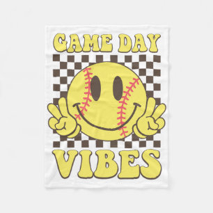 Game Day Vibes Coquette Bow Softll Mama Softll Gir Fleece Blanket