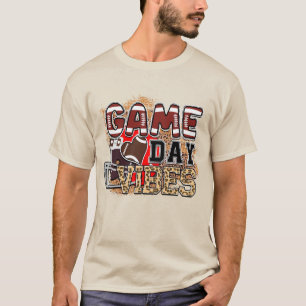 Game Day Vibes Football Helmet Leopard Print T-Shirt