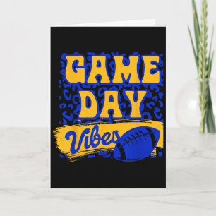 Game Day Vibes Football Season Football Blue Gold  Card